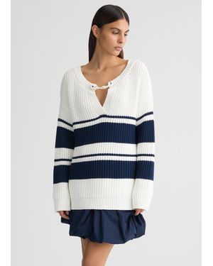 Liu Jo Liu Jo Pullover A Righe - Bianco