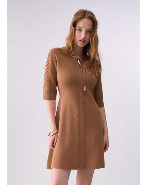 Liu Jo Vestido De Punto Fit & Flare - Marrón