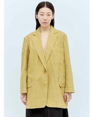 Max Mara Oversized Canvas Blazer - Yellow