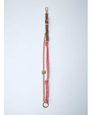Miu Miu Tamaris Leather Cord And Metal Trick Keyring - White
