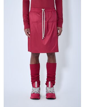 Moncler Rick Owens Drawstring Midi Kilt Shorts - Red