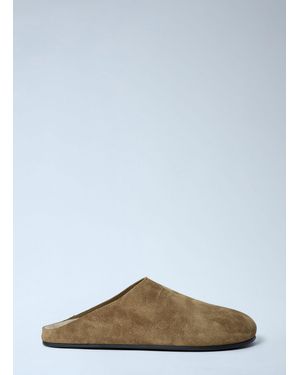 The Row Hudson Suede Mules - Green