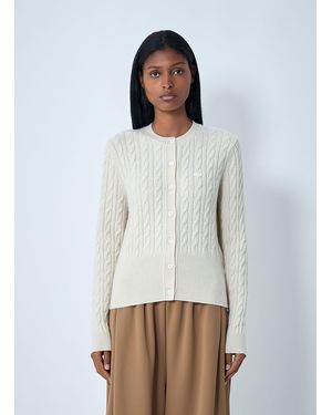 Lacoste Cable Knit Cardigan - Grey