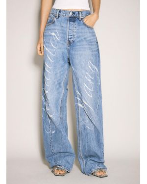 Alexander Wang Cursive Logo Balloon Jeans - Blue