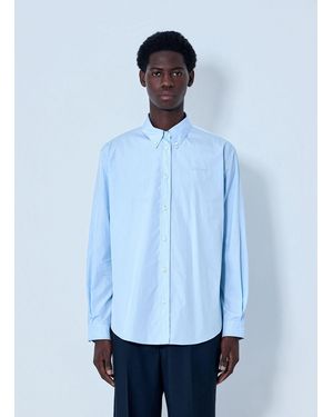 Miu Miu Cotton Poplin Button-Down Shirt - Blue