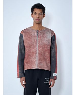 GALLERY DEPT. Raw-Edge Zip-Print Top - Red
