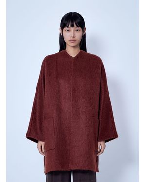 Max Mara Short Alpaca And Wool Coat - Red