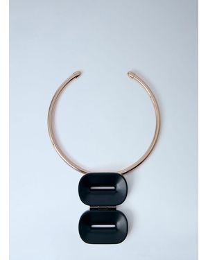 Max Mara Sculptural Metal Necklace - Blue