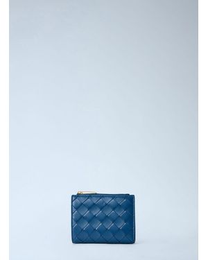 Bottega Veneta Intrecciato Small Bi-Fold Wallet - Blue