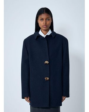 Prada Wool Shetland Blazer - Blue
