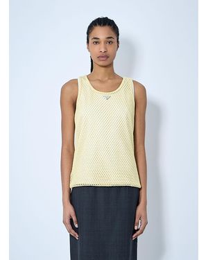 Prada Logo Plaque Open- Knit Tank Top - Multicolour
