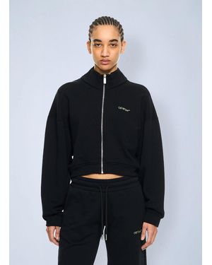 Off-White c/o Virgil Abloh Arrow Leaves Zip Up Sweatshirt - Blue