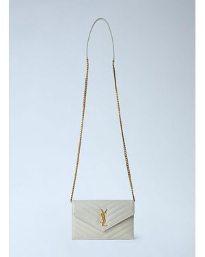 Saint Laurent Cassandre Envelope Chain Wallet - Blue