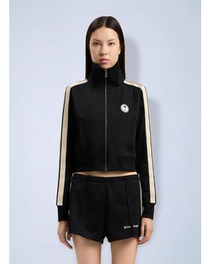 Palm Angels Tree Logo Crop Track Jacket - Black