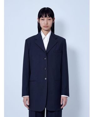 Jil Sander Single-Breasted Wool Blazer - Blue