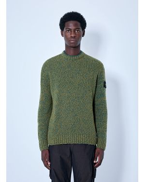 Stone Island Crewneck Textured Knit Jumper - Green