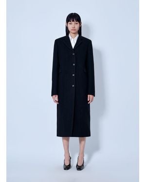 Prada Single-Breasted Wool Coat - Blue