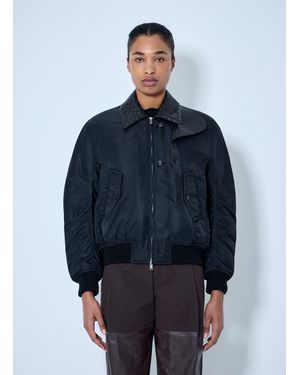 Bottega Veneta Quilted Collar Bomber Jacket - Blue
