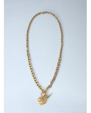 Chloé Pleated Heart Necklace - Blue