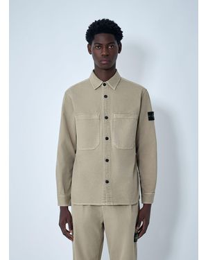 Stone Island Logo Patch Shirt - Natural