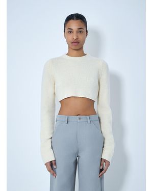 Rier Cropped Knit Jumper - White