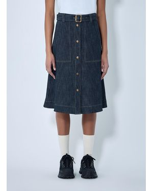 Moncler Button-Front Denim Midi Skirt - Blue