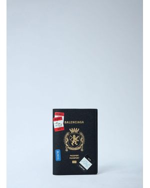Balenciaga Grain Leather Passport Holder - Blue