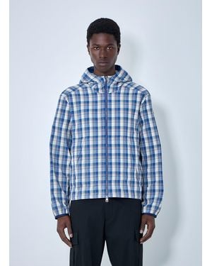 Moncler Natisone Check Hooded Jacket - Blue