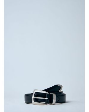 KHAITE Leather Benny Belt - Blue
