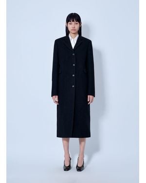 Prada Single-Breasted Wool Coat - Blue