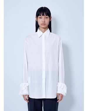 Jil Sander Cotton Shirt With Decoratively Finished Cuffs - White