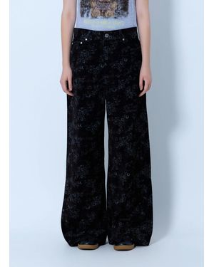 Ganni Printed Flock Denim Marri 2.0 Jeans - Black