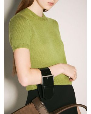 Prada Leather Buckle Wrist Strap Accessory - Green