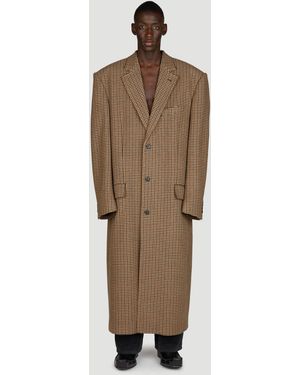 Balenciaga Oversized Houndstooth Coat - Natural