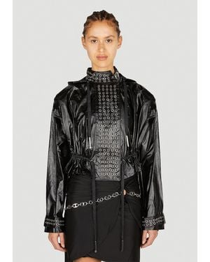 Rabanne Eyelet Biker Jacket - Black