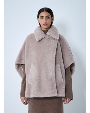Max Mara Burshed Wool Poncho - Grey