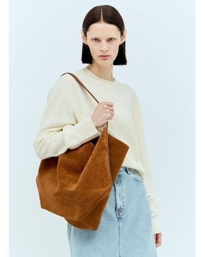 TOTEME Suede Belted Tote Bag - Blue