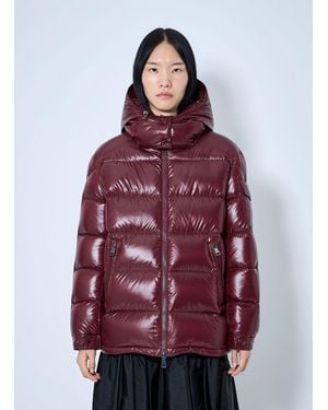 Moncler Maire Hooded Down Jacket - Red