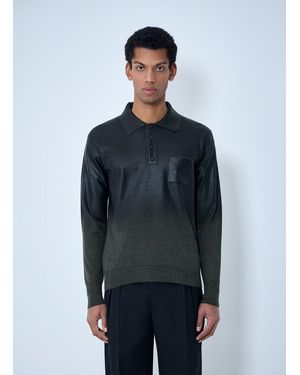 Maison Margiela Long Sleeve Polo Shirt - Grey