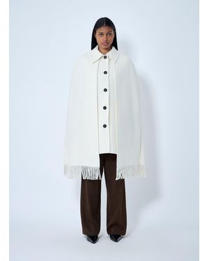 TOTEME Fringe Cape Coat - White