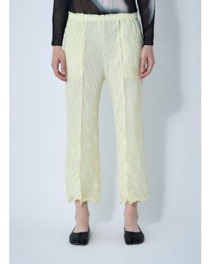 Issey Miyake Wrinkled And Twisted Trousers - White