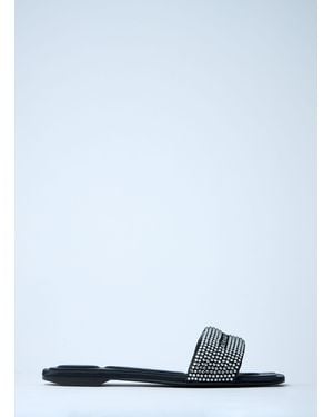 Alexander Wang Embellished Logo Motif Slides - White