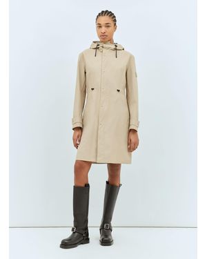 Burberry Hooded Raincoat - Natural