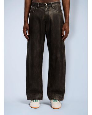 Palm Angels Curved Logo Coated Trousers - Black