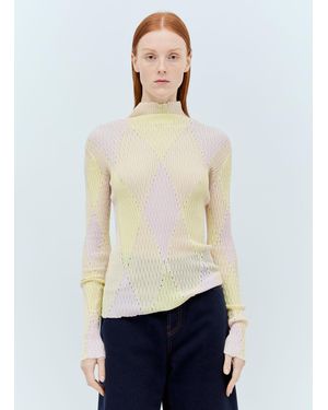 Burberry Argyle High-Neck Sweater - White