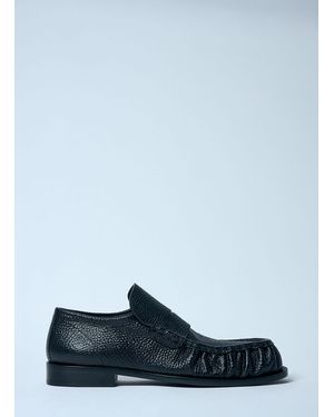 Dries Van Noten Pebble-Grain Leather Loafers - Blue