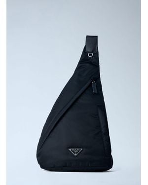 Prada Asymmetric Nylon Sling Bag - Blue