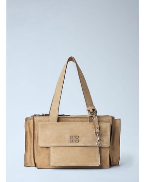 Miu Miu Structured Leather Handbag - Blue