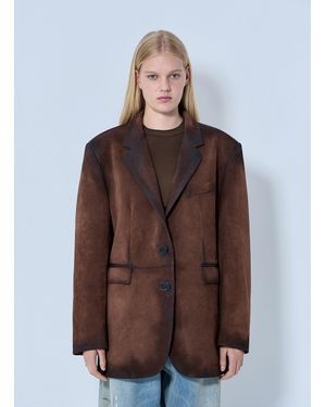 Acne Studios Distressed Suede Blazer - Brown