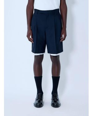 Jil Sander Wool-And-Mohair Shorts - Blue